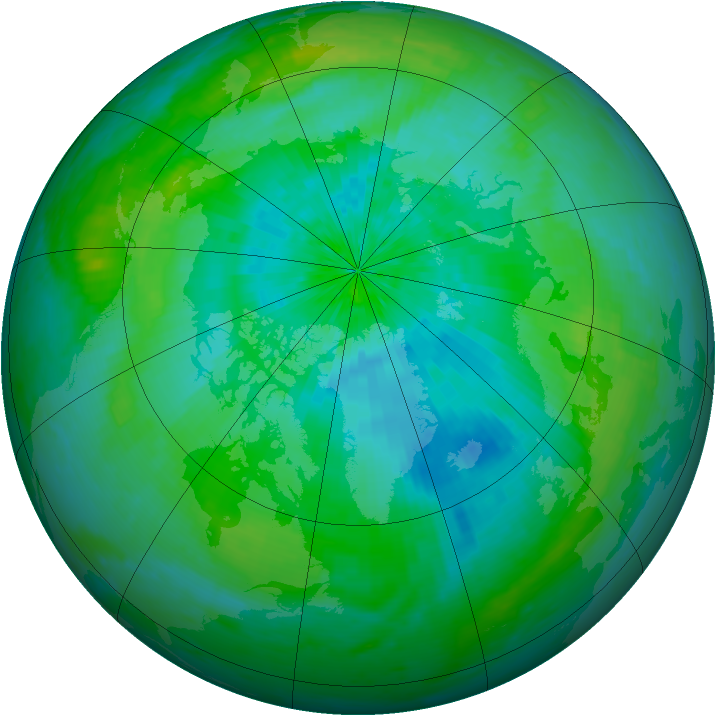 Arctic ozone map for 01 September 2003